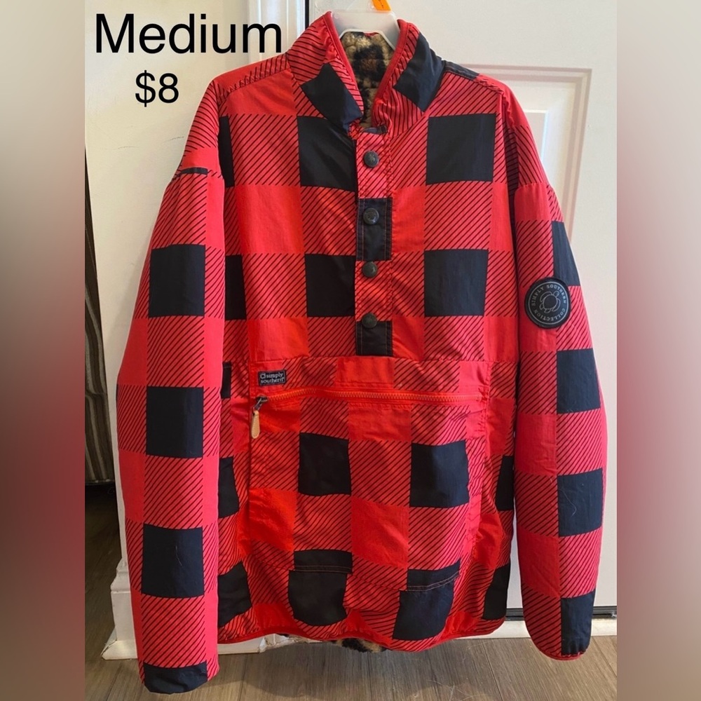 Simply Southern Red and Black Checkered Jacket - Picture 1 of 1